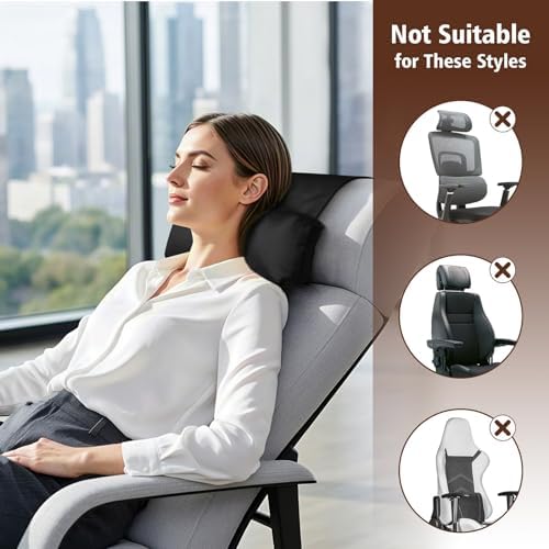 WdFour Velvet Neck & Head Pillow for Recliner Chair, Small Ergonomic Cervical Support Pillow for Home, Office and Travel, Non-Slip Cushion for Tension Relief & Shoulder Comfort (Black) - Image 6