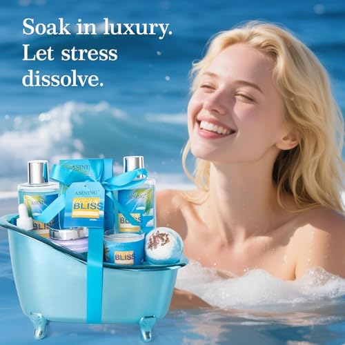 Gift Baskets for Women Spa Gift Baskets for Men Bath and Body Gift Set for Her, Ocean Bliss scents Lotion Spa Gifts for Women Bath Gift for Her or Him Body care gifts Home Spa Kit BathTub - Image 7