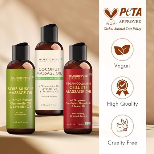 Majestic Pure Massage Oil Set, Aromatherapy Gift Kit, 3.4 Fl Oz, 3-Pack - Image 4