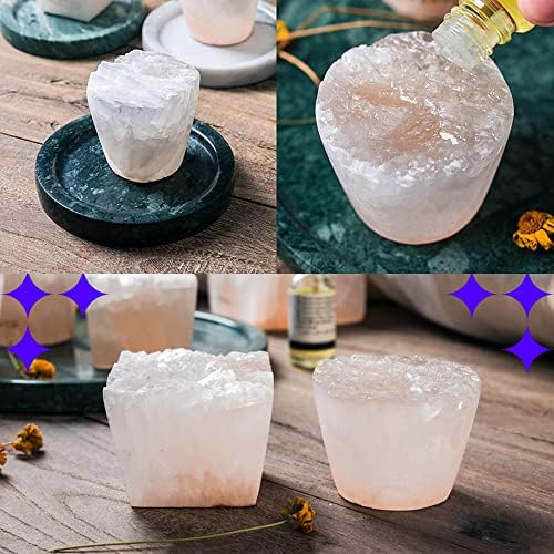 MIYA LIFE Nature Crystal Passive Diffuser Stone Essential Oil Diffuser Hand Carved Selenite Stone Diffuser - Perfect for Meditation Reflection Bedroom Decoration (1 Piece, Cylinder Diffuser) - Image 6