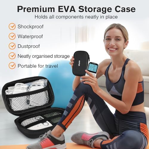 NURSAL TENS Unit Muscle Stimulator for Pain Relief Therapy, 3-in-1 Dual Channel TENS Machine with EVA Travel Case, 24 Modes EMS Muscle Stimulator for Back, Shoulder, Neck, Sciatica - Image 4