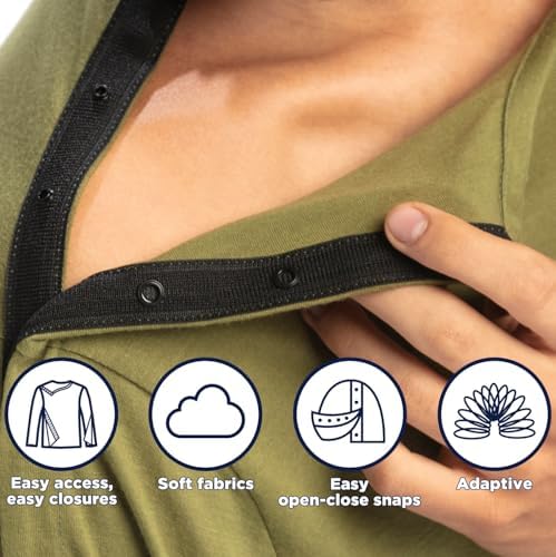 MAI Shoulder Surgery Shirts for Women - Soft Fabric Tear Away Shirt with Premium Snap, Chemo Shirts for Port Access - Image 4