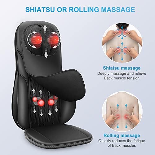 COMFIER Shiatsu Neck Back Massager with Heat, Adjustable Massage Chair Pad Back Support Massage Seat Cushion for Full Body Massager Gifts for Dad - Image 5