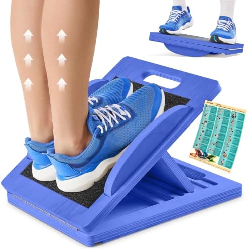 Slant Boards for Exercise, Wooden Slant Board, Calf Stretch Board with 7 Incline Angles, Velour Board, Balance Board & Calf Stretcher, Portable Incline Board for Physical Therapy, Ankle Mobility, Heel & Knees by ZocoSquat