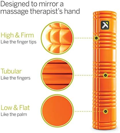 TRIGGERPOINT PERFORMANCE THERAPY GRID Patented Multi-Density Foam Massage Roller Exercise Deep Tissue Muscle Recovery - Relieves Muscle Pain & Tightness, Improves Mobility & Circulation (26"), Orange - Image 2