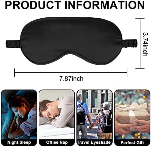 2Pack Silk Sleep Mask,Eye Mask for Sleeping,Elastic Blackout Eye Mask & Blindfold for Full Night's Sleep,Travel and Nap(Black) - Image 2