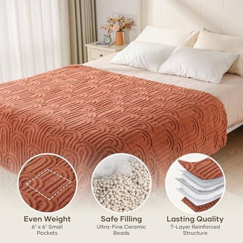 Cottonblue Jacquard Weighted Blanket for Adults 15lbs Twin Size Bed 48"x72" - Image 4
