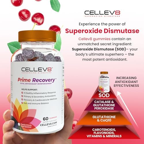 Cellev8 Prime Recovery Joint & Muscle Recovery Gummies - 60 Count - Antioxidant Cellular Health, Daily Energy, Wellness, Supplements with SOD, Tart Cherry - NSF Sport Formula, Raspberry Flavor - Image 4