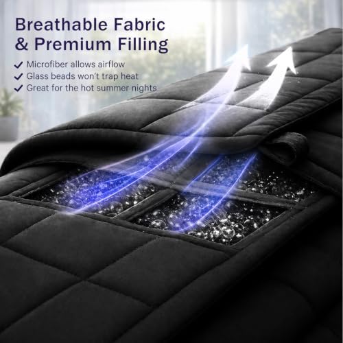 Weighted Blanket for Adults 20lbs, 78"x86", King Size Cooling Heavy Throw Blanket for 180-220lbs, Microfiber Soft Big Blankets Weighted Comforter, Black - Image 6