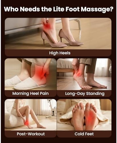 BOB and Brad Lite Foot Massager FSA Eligible HSA, Birthday Gifts for Women Men, Shiatsu Foot Massager with Heat for Neuropathy & Plantar Fasciitis Relief, Electric Deep Kneading Feet Massager Machine - Image 7