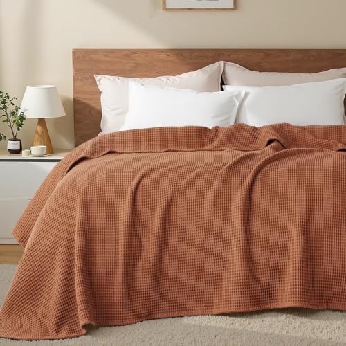 Exclusivo Mezcla 100% Cotton Breathable Waffle Blanket Queen Size, 90"x90" - Image 4