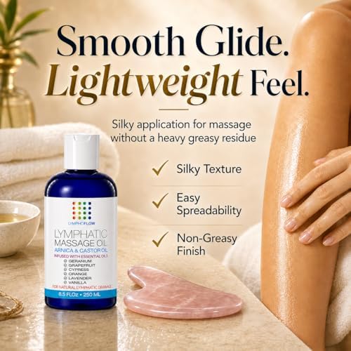 Lymphatic Drainage Massage Oil for Massage Therapy, Arnica & Castor, 8.5 Oz - Image 6
