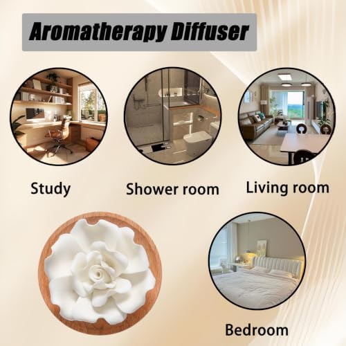 Flower Rose Wooden Pallet C Ceramic Essential Oil Mini Diffuser - Image 4