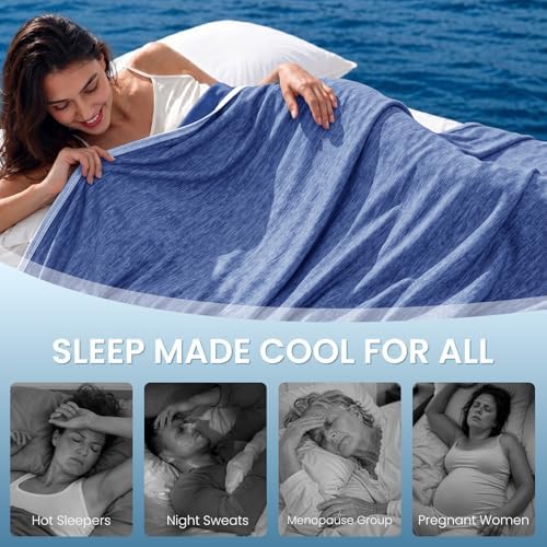 TOPCEE Cooling Blanket(60"x90"Twin Size)for Night Sweats Absorbs Heat to Keep Adults, Children Cool on Warm Nights, Q-Max 0.5 Cooling blankets for Hot Sleepers, Ultra-Cool Lightweight Blanket for Bed - Image 4