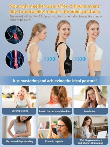 Posture Corrector for Women & Men, Back Brace Adjustable Full Back Support - Shoulder Straightener for Upper & Lower Back Pain Relief, Scoliosis, Hunchback, Hump, Thoracic Spine Correc (Large) - Image 4
