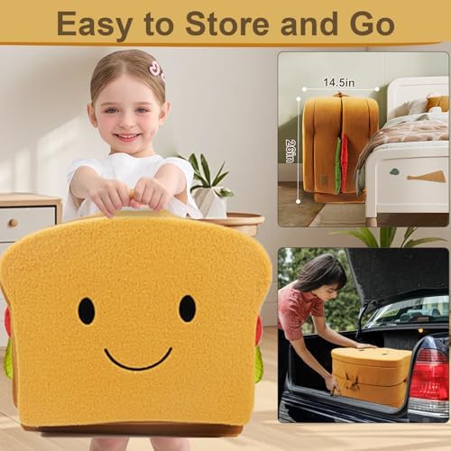 Toddler Travel Bed Sandwich Style - Portable Toddlers Floor Beds, Foldable Soft Foam Travel Bed for Baby and Kid, Washable Cover Toddler Cot with Safety Rail for Travel, Home/Travel Sleep - Image 4