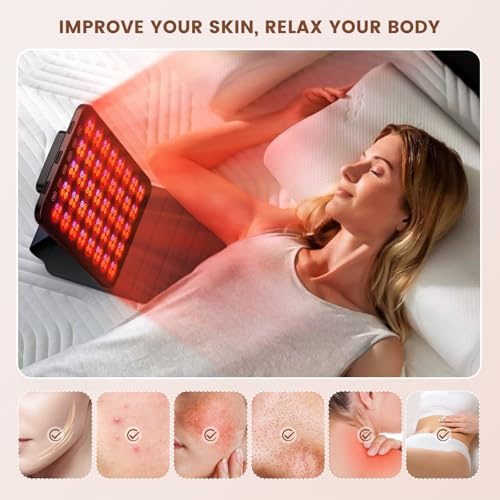 INTEO Red Light Therapy for Face and Body, Portable Red Light Therapy with Protective Goggles, 850nm Infrared Red Light Therapy with 6 Modes - Image 3