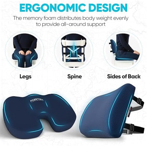 FORTEM Seat Cushion & Lumbar Support for Office Chair, Wheelchair, Car - Image 6