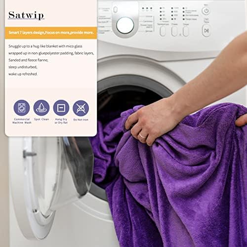 Satwip Purple Weighted Blanket 12 Pounds Fuzzy Warm Flannel Weighted Bed Blanket with Soft Breathable Sanded, 48 x 72 inches, Purple - Image 7