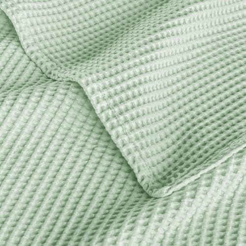 Exclusivo Mezcla 100% Cotton Oversized Waffle Throw Blanket for Couch Sofa - Image 5