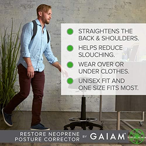 Gaiam Restore Posture Corrector for Women & Men - Back Straightener Adjustable Straps Compact Brace Support for Clavicle, Neck, Shoulder, Invisible Pain Relief - Image 4