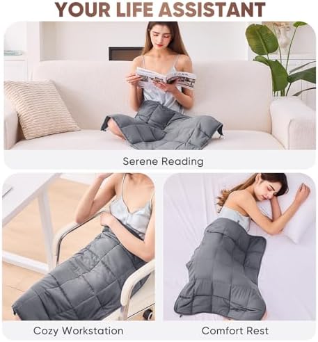Weighted Blanket for Adults 5lbs, 24"x29", Cooling Heavy Throw Blanket, Microfiber Soft Big Blankets Weighted Comforter, Grey - Image 6