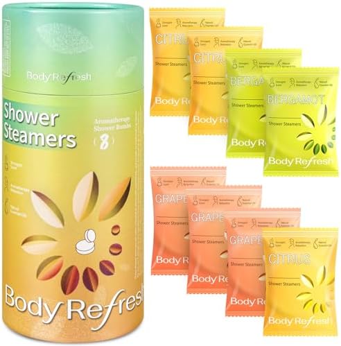 BodyRefresh Shower Steamers Aromatherapy 8 Pack - Shower Bombs for Stress Relief, Home Spa Self Care Relaxation, Spa Gifts for Women Mom Wife Sister Girlfriend by BodyRefresh