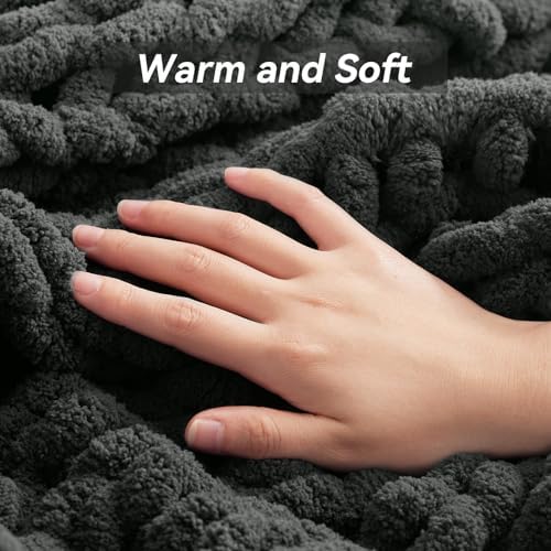 Negwoo Chunky Knit Throw Blanket, Knitted Throw Chenille Yarn, 60"*80" - Image 7