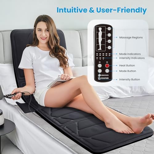 CooCoCo Full Body Massage Mat with Heat, 10 Motors for Bed and Sofa Use - Image 6