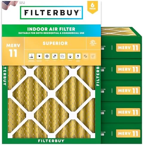 Filterbuy 18x24x4 Air Filter MERV 11 Pet & Allergy Defense (6-Pack) by Filterbuy