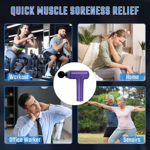 cotsoco Massage Gun Deep Tissue, Muscle Massage Gun with 9 Attachment Heads 20 Speeds & Silent Brushless Motor for Pain Relief, Handheld Percussion Back Massager Gun,Gift for Mom/Dad - Image 7