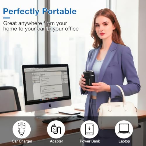 USB Mini Humidifier, Small Portable Desk Humidifier Cool Mist Personal Desktop Humidifiers for Cooling Home Office Car Travel Indoor (180ml, Black) - Image 6