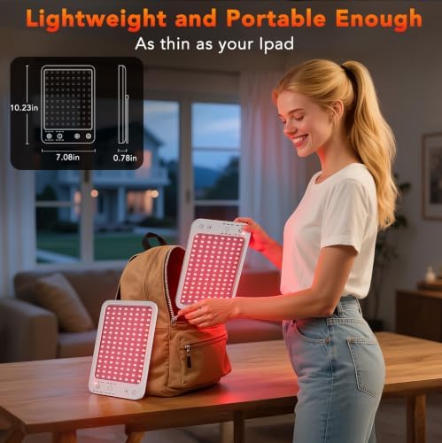 Red Light Therapy, 660nm & 850nm Dual Near-Infrared Red Light Panel with Adjustable Stand, Built-in Timer, 3 Modes 6 Brightness, for Body&Face, Home & Travel, Gift for Men and Women - Image 5