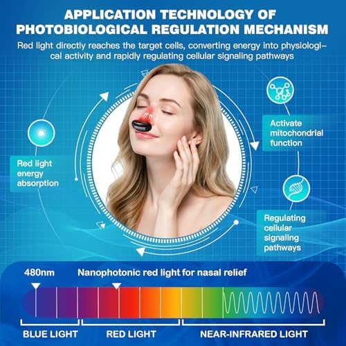 Red Light Therapy for Nose - LED Nasal Device for Sinus Relief & Dry Nose Comfort, USB Rechargeable Light Therapy for Nasal Support, Portable Design for Home, Office, and Travel Use - Image 3