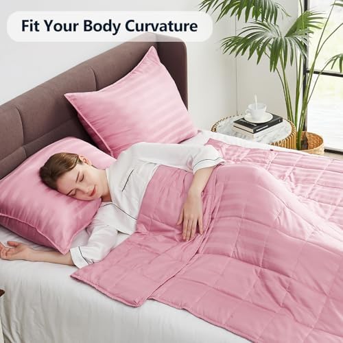 Weighted Blanket Queen/King Size (80"x87" 25lbs),Ultra Soft and Cozy Cooling Weighted Blanket for Adult,Heavy Blanket with Machine Washable Soft Blanket, Pink - Image 5