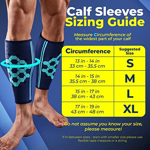 Sparthos Calf Compression Sleeves, Shin Splint Relief Men, Women - Blue-S - Image 5