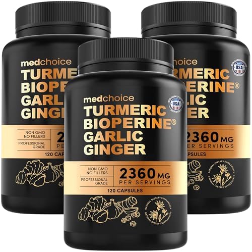 MEDCHOICE 4-in-1 Turmeric Joint Support with Garlic & BioPerine, 120ct by MedChoice