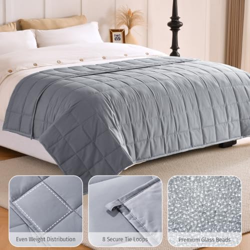 Wemore Cooling Weighted Blanket for Adults 15 lbs Twin Size 48"x72" Grey - Image 5