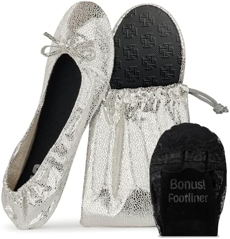 Foldable Flats for Women, Portable Ballet Shoes for Wedding &Travel Comfort by SilkyToes