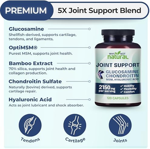 Why Not Natural Glucosamine Chondroitin, MSM, Joint Support Supplements - Knee Pain Joints Health Suppplement - Image 2
