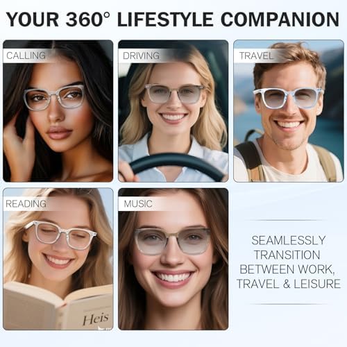 Bluetooth Smart Glasses with Photochromic Lenses & Open-Ear Audio - Image 6