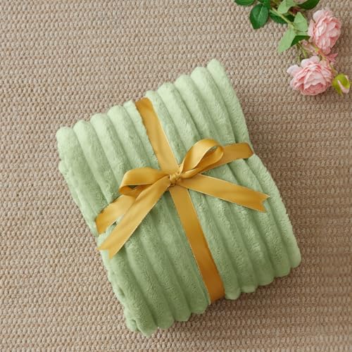 BEDELITE Ribbed Sage Green Throw Blanket for Couch, 50"x60" - Image 6
