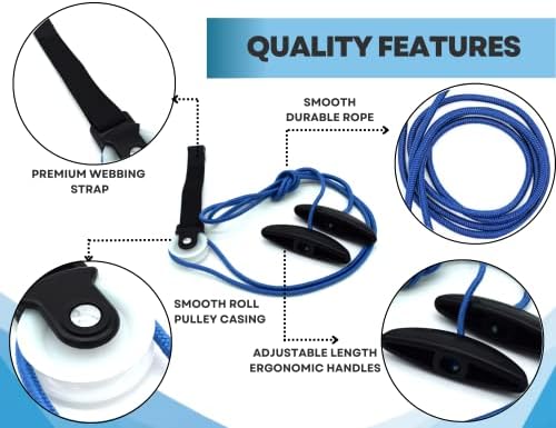 LiftAid Shoulder Pulley for Physical Therapy with Exercise Guide - Improves Shoulder Strength & Range of Motion - Reduces Pain, Helps in Muscle Recovery - Physical Therapy Equipment (Blue) - Image 2