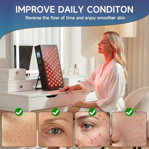 Red Light Therapy Box, 5in1 LED with 630-660-810-830-850, Metal Case, 3 Modes Red Light Panel with Soft Belt, 6 Timing Set - 9 Pulse Modes - 4-Level - Red Light Therapy Panel for Body - Image 2