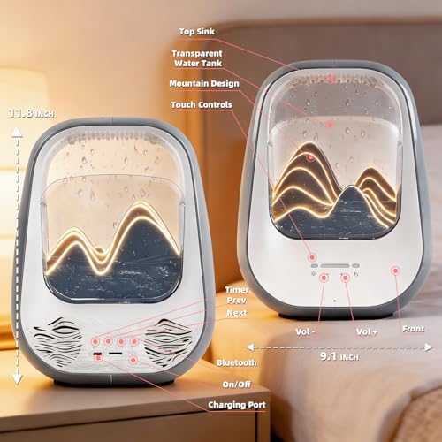 8-in-1 White Noise Sound Machine with Rain Drop Real Sound, Crey - Image 3