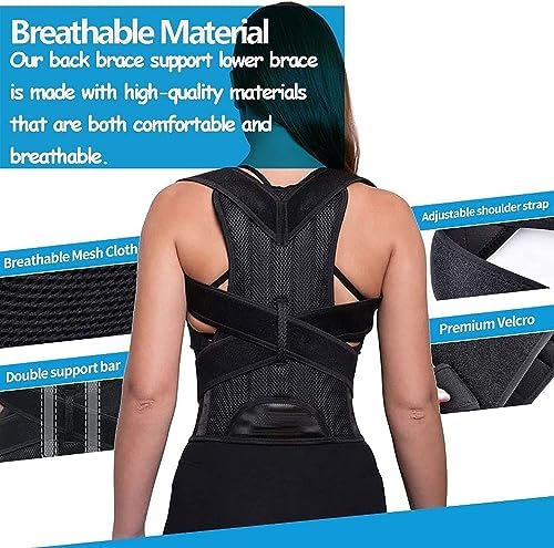 Posture Corrector for Women and Men, Adjustable Back Straightener Posture Corrector,Upper Lower Back Brace Support Belt for Men Women Body Neck Shoulder Trainer (XXXXL, Grey) - Image 6