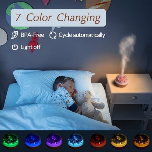 Aromatherapy Essential Oil Diffuser, 300ml Air Diffuser Humidifier with 7 LED Colors, Timer & Auto-Off for Home Bedroom Office (Pink) - Image 6