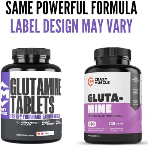 Crazy Muscle L-Glutamine 1000mg Tablets | Post-Workout Recovery Supplement - Image 6
