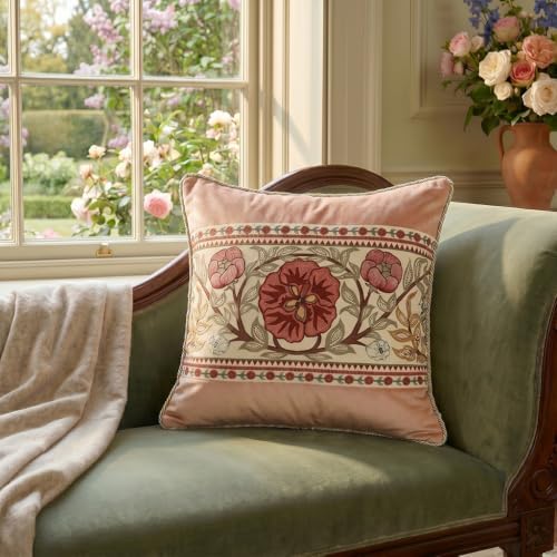 patdrea Vintage Velvet Throw Pillow Cover,Set of 2,22"x22"-Kulom C - Image 3