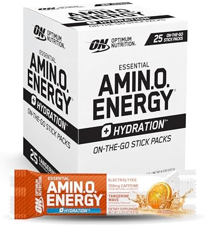 Optimum Nutrition Amino Energy Plus Focus Stick Packs, Tangerine Wave, 25Ct by OPTIMUMNUTRITION